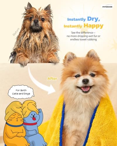 PETHROOM Ultra Absorbent Pet Towel | Quick-Drying, Soft Microfiber Dog & Cat Bath Towel | Lightweight, Durable, Fast Water-Soaking | Ideal for All Breeds (Large) 23.6" x 47.2" - Image 3