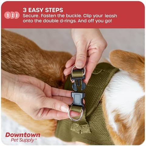 Downtown Pet Supply Step in Dog Harness No Pull, XX-Large, Hunter Green - Adjustable Harness with Padded Mesh Fabric and Reflective Trim - Buckle Strap Harness for Dogs - Image 5