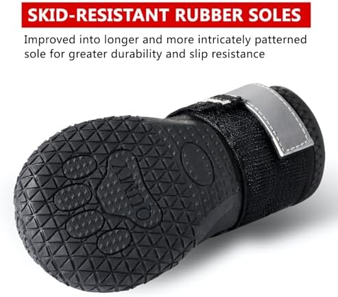 QUMY Dog Shoes for Hot Pavement, Dog Snow Boots & Paw Protectors for Winter - Image 4