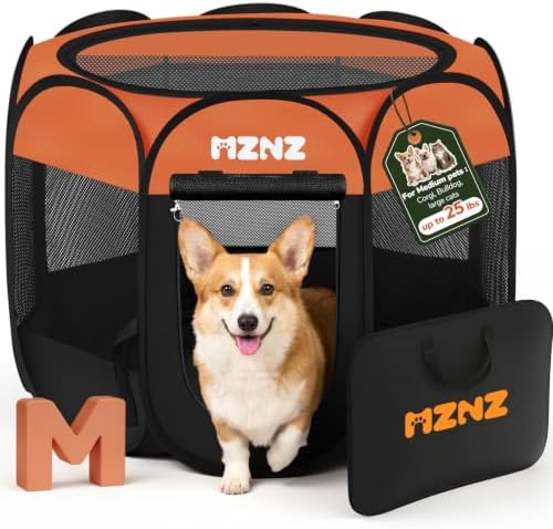 Dog Cat Small Animal Puppy Playpen Crate, Medium, Orange by MZNZ