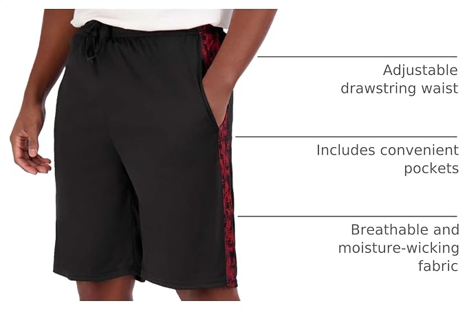 5 Pack Men's Mesh Shorts Athletic Basketball Sports Gym Workout Pockets | Cooling Moisture-Wicking, 9", Long, Quick-Dry, Breathable, Elastic Drawstring Waistband. Running, Exercise, Soccer, Training. - Image 4