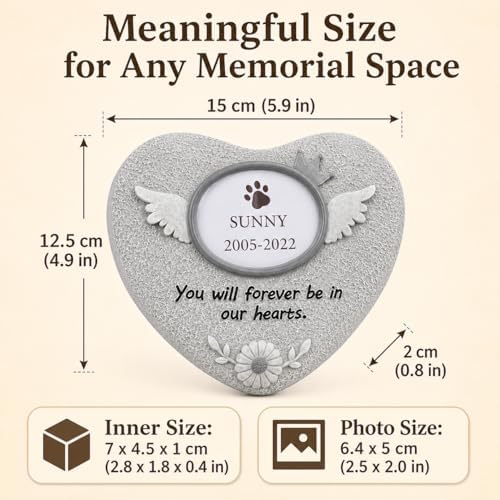 Pet Memorial Stone for Loss of Dog or Cat - Dog Memorial Gifts with Flower Language Design - Heartfelt Pet Loss Sympathy Gift - Dog Passing Away Remembrance Keepsake - Image 2