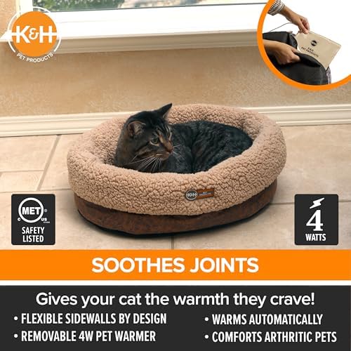 K&H Heated Cat Bed, Thermo-Snuggle Cup Bomber Indoor, Safety Listed, 18x14 - Image 4