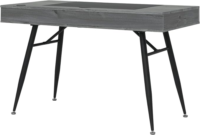 Calico Designs Nook Modern Office Laptop Writing Desk- 47.25″ Wide Home Workstation Space-Saving with Storage Compartments, Greywash - Image 6