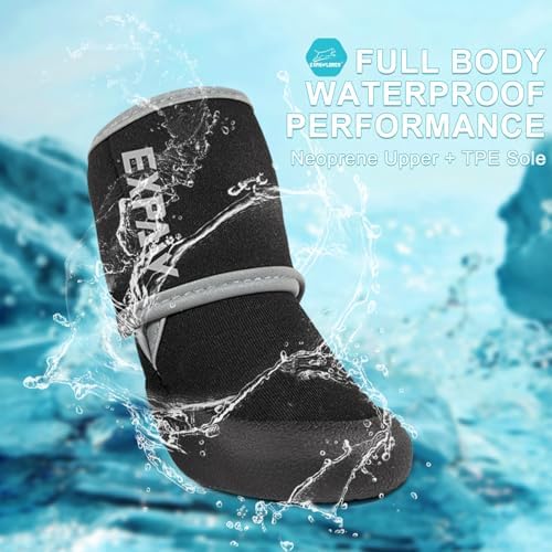 EXPAWLORER Waterproof Dog Shoes for Small Medium Large Dogs, Summer Dog Shoes for Hot Pavement, Hiking Walking, Reflective Dog Booties for Outdoor Snow Rain Days, Anti-Slip Dog Boots & Paw Protectors - Image 2