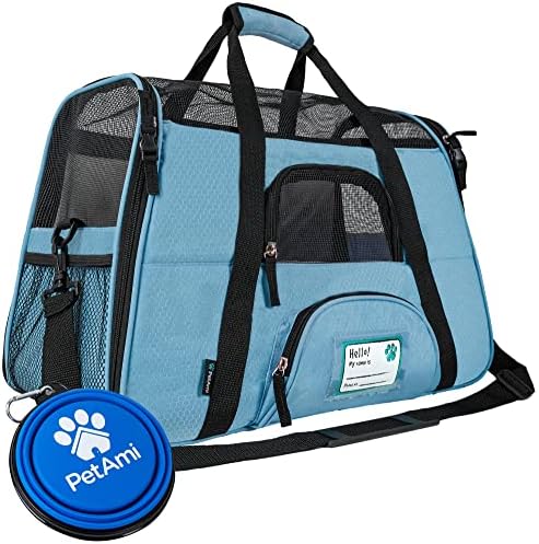 PetAmi Airline Approved Pet Carrier for Cats & Small Dogs, Large Light Blue by PetAmi