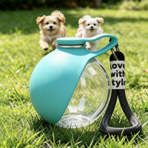 Generic 2-in-1 Blue Dog Water Bottle 10oz Travel Bowl Feeder - Image 4