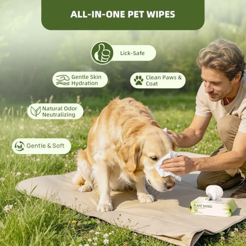 IMMHABI 400 Count Hypoallergenic Dog Wipes, Unscented Plant-Based Pet Wipes - Image 3