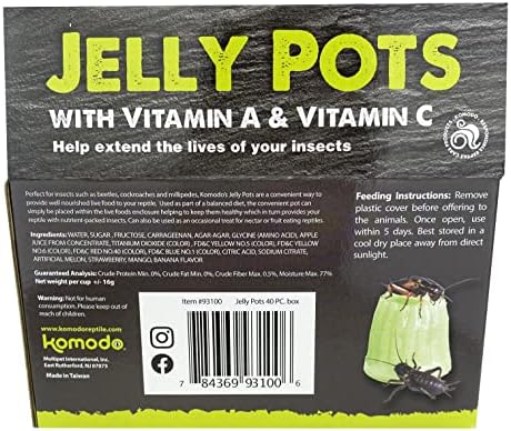 Multipet Komodo Jelly Pots Mixed Fruit Flavor Insect Food | Individually Portioned | Provides Nutrition & Hydration for Fruit-Eating Reptiles 40 Count Display (16g per Cup) - Image 2