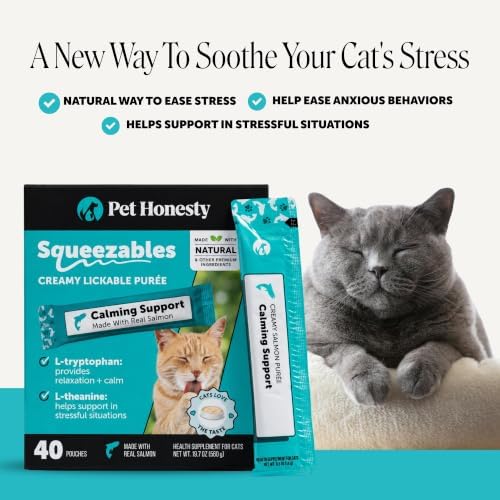 Pet Honesty Vet Backed Cat Calming Supplement Puree, Salmon, 40 Ct - Image 2