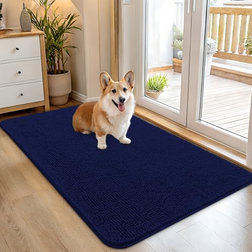 OLANLY Dog Door Mat for Muddy Paws 45x27, Super Absorbent Chenille Mud Mat by OLANLY