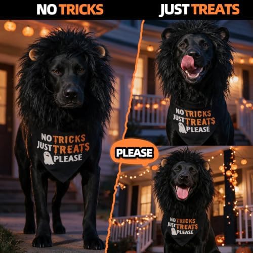 Halloween Dog Bandanas No Tricks Just Treats Costumes for Small Pet - Image 2