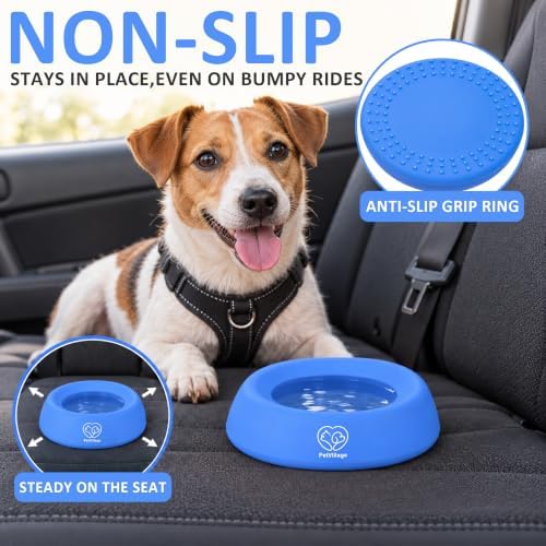 16 oz Pet Water Bowl for Car Travel, Silicone Travel Bowl - Image 3