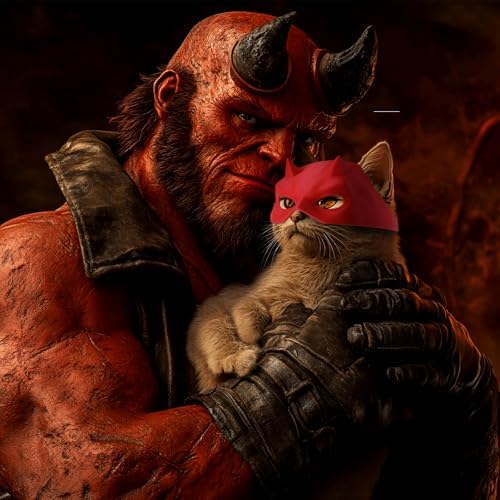 Yipintang Cat Bat Mask Halloween Costumes Accessories for Cats, Cat Bat Cosplay Apparel (Medium, Red Devil) - Image 2