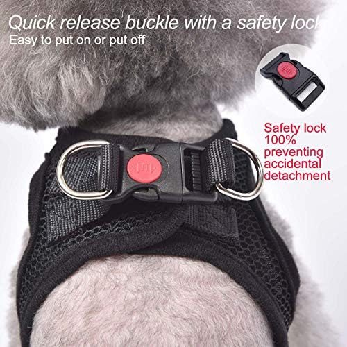 Dog Harness Step-in Breathable Puppy Cat Vest, Small, Black - Image 4