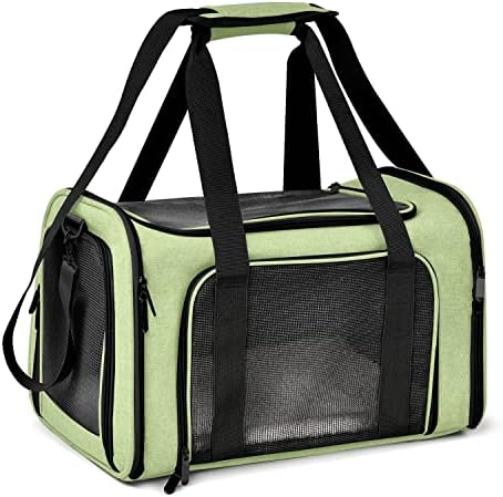 Henkelion Pet Carrier for Small Medium Cats Dogs Puppies up to 15 Lbs, Airline Approved Small Dog Carrier Soft Sided, Collapsible Travel Puppy Carrier - Green by Henkelion