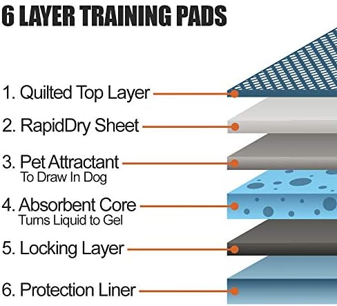 BV Puppy Pads Leak-Proof 100 Count 22"x 22" - Absorbent Pee Pads for Dogs with 6-Layer Design, Rapid Dry Sheet & Built-in Attractant - Dog Pad with Odor Control, Perfect for Puppies & Senior Dogs - Image 4