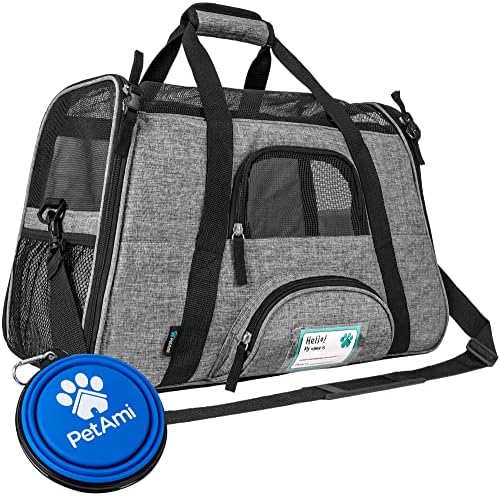 PetAmi Airline Approved Pet Carrier for Cats Small Dogs, Large Heather Gray by PetAmi