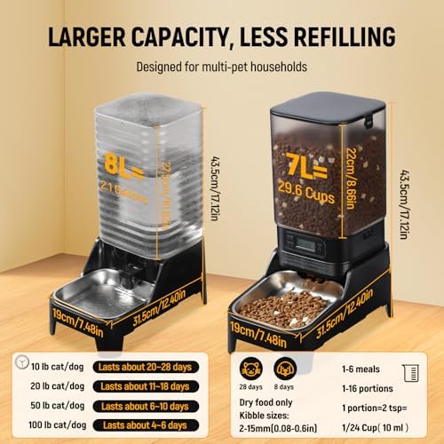 Marchul 15L Automatic Cat Feeder and Water Dispenser, Programmable Feeder - Image 2