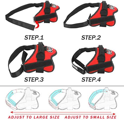 Dog Harness No Pull Reflective Adjustable Pet Vest with Handle for Outdoor Walking- No More Pulling, Tugging or Choking(Red,XL) - Image 3