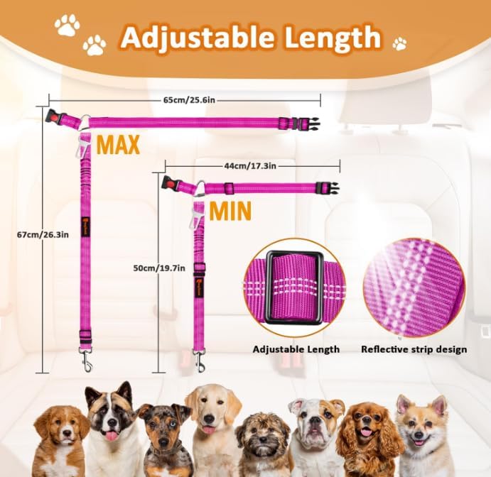 Laqibak Removable Dog Seat Belt Harness for Car, 3 in 1 Pet Seatbelt Leash - Image 7