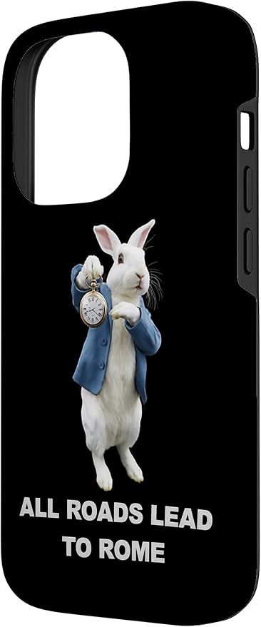 Funny AI Rabbit Meme Tshirt - All Roads Lead to Rome Humor Case for iPhone 14 Pro - Image 2