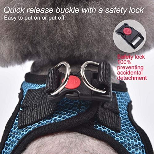 Dog Harness Step-in Breathable Puppy Cat Vest, Large, Blue - Image 4