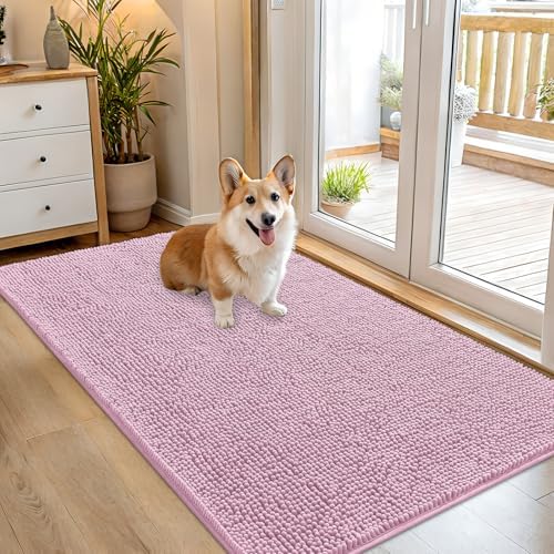 OLANLY Dog Door Mat for Muddy Paws 54x32, Super Absorbent Chenille Mud Mat by OLANLY