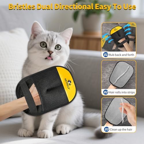 2Pcs Pet Hair Removal Glove for Dogs & Cats, Electrostatic Pet Hair Glove - Image 3