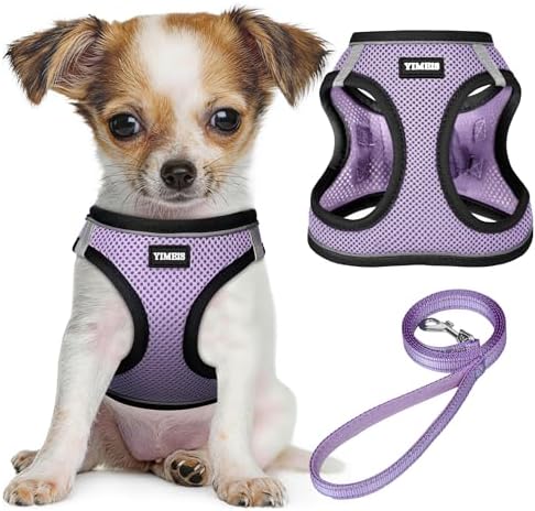 No Pull Dog Puppy Harness and Leash Set Reflective Mesh Vest X-Small by YIMEIS