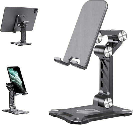 Phone Stand for Desk. Foldable Desktop Mobile Phone Stand with Angle Height Adjustable, Portable Office Cell Phone Holder, Cradle, Dock. Fits All 4.7-13in iPhone/Smartphone/iPad/Tablet. by Pezixueran