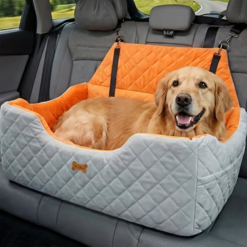 Dog Car Seat for Large Medium Dogs up to 55 lbs, Gray by Easthome