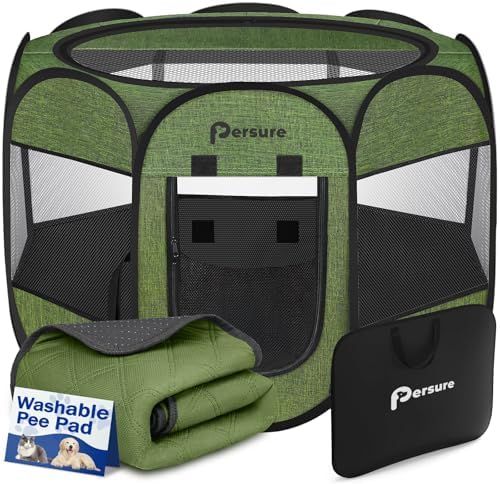 Persure Dog Cat Pet Playpen Puppy Crate Cage for Indoor Outdoor Travel by PERSURE
