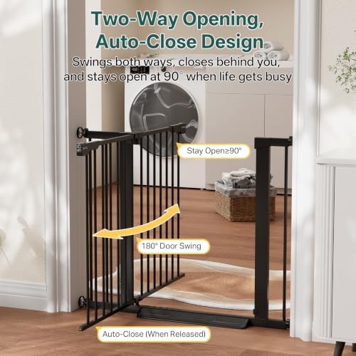 InnoTruth 27-36.6 in Wide Baby Gate for Stairs and Doorways, Black - Image 4