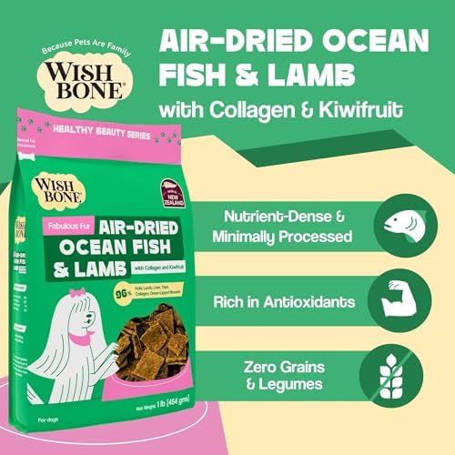 Wishbone Air-Dried Ocean Fish & Lamb Dog Food - Rich in Protein, Grain Free, Fish and Lamb Recipe, Skin and Coat Support for Pet Health - Made in New Zealand - 1lb - Image 4
