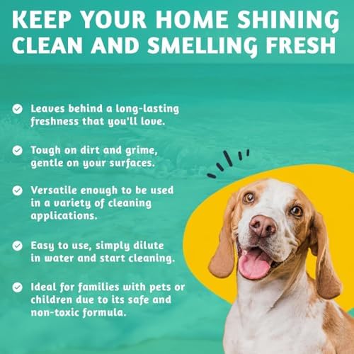 Multi Purpose Cleaner Pet Odor eliminator 64oz - Concentrate MAKES 32 GALLON - MADE IN USA- pH Neutral - Strong Floor Cleaner Odor eliminator - Stain Remover Cleaner & Deodorant (64 Fl Oz, Sky Breeze) - Image 4
