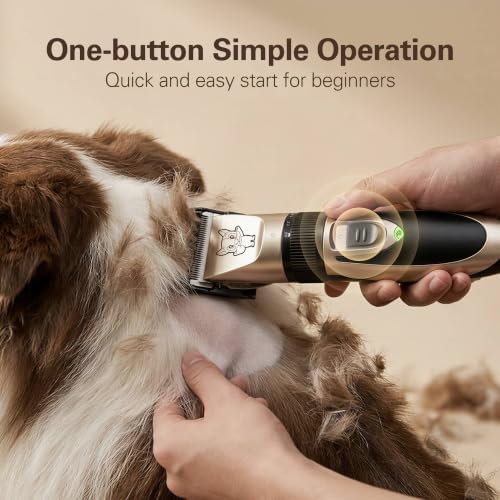 Highdas Dog Clippers for Grooming Low Noise, Cordless Electric Dog Grooming Kit Clippers Rechargeable, Quiet Dog Shaver, Pet Hair Trimmer Kit for Dogs & Cats (Red) - Image 4