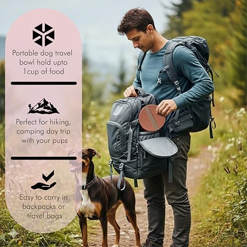 Barkin’ Trails Travel Dog Bowls, Portable Outdoor Water, BPA-Free, Food Grade Plastic Dog Travel Bowl, Camping Essentials & Container (Mocha) - Image 5