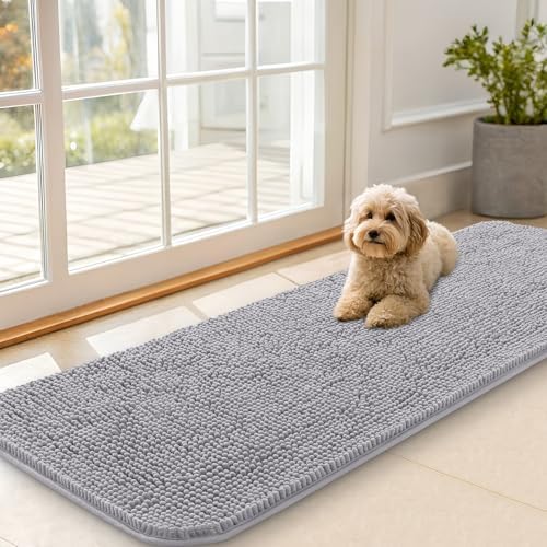 OLANLY Dog Door Mat for Muddy Paws 59x20, Super Absorbent Chenille Mud Mat by OLANLY