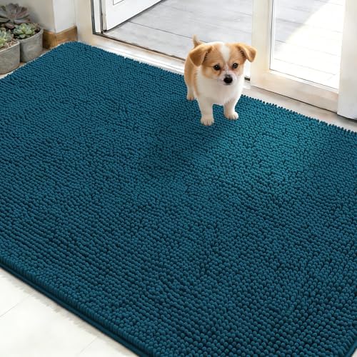 OLANLY Dog Door Mat for Muddy Paws 48x30, Super Absorbent Chenille Mud Mat by OLANLY