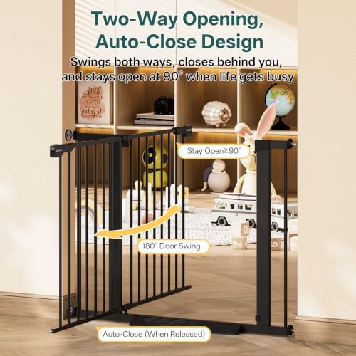 InnoTruth 29.6-39.1 in Wide Baby Gate for Stairs and Doorways, Black - Image 4