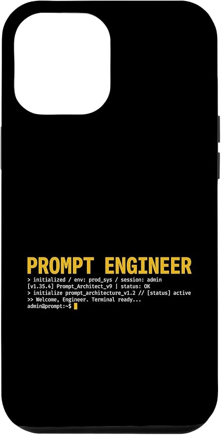 Prompt Engineer Terminal Screen AI Developer Software Coder Case for iPhone 12 Pro Max by Unknown