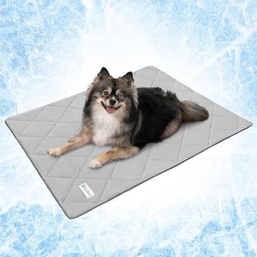 PetAmi Cooling Dog Blanket Lightweight for Small Pet Cat, 24x32, Light Grey by PetAmi