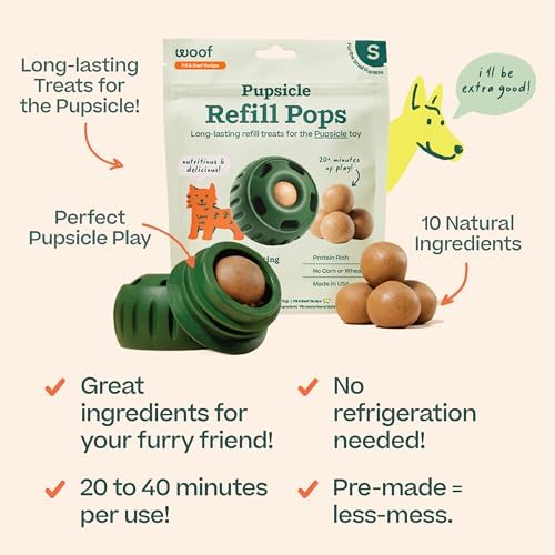 WOOF Pupsicle Peanut Butter & Beef Refill Pops Dog Treats, Small, 10 Count - Image 3