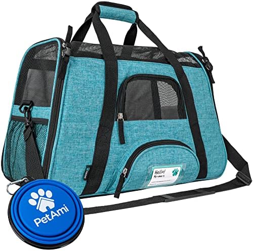 PetAmi Airline Approved Pet Carrier for Cats Small Dogs, Large Heather Blue by PetAmi