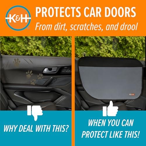 K&H Car Door Protector for Dogs, 2 Pack, 27x19in Gray - Image 5