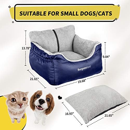BurgeonNest Dog Car Seat for Small Dogs & Cats Under 25 lbs, Blue - Image 2