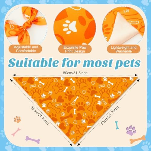 Weewooday 50 Pcs Paw Dog Bandanas Bulk, 31.5 x 21.7 x21.7 Inch - Image 3