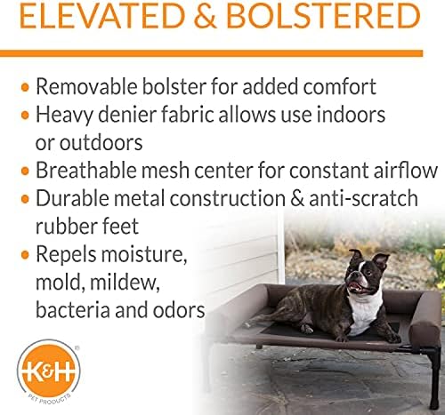 K&H Bolster Dog Cot Cooling Indoor/Outdoor Dog Bed, Chocolate 32" X 25" - Image 3
