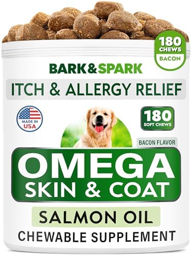 Omega 3 for Dogs - Fish Oil for Skin & Coat Health, Itch & Allergy Support by BARKSPARK